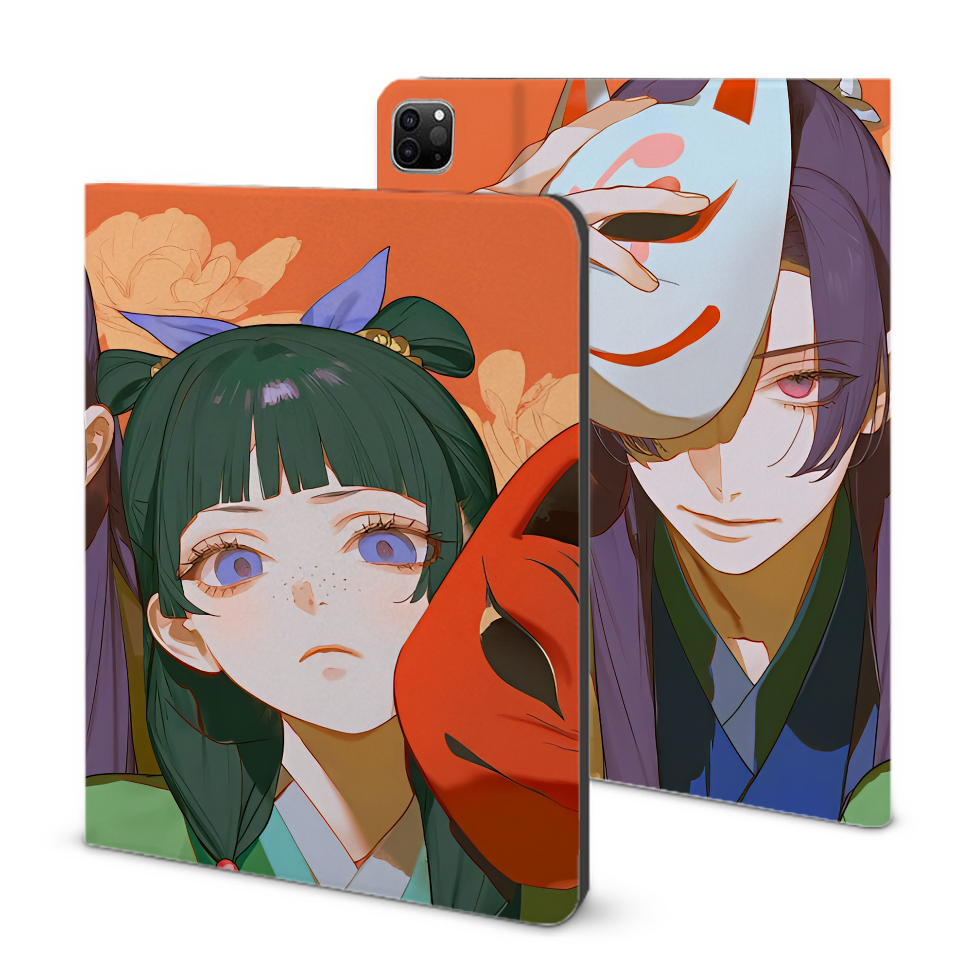（画像用） 薬屋のひとりごと The Apothecary Diaries IPad ケース ブック型 PUレザー TPU 耐衝撃 軽量 薄型 ペン収納なし 全面保護 IPad 各モデル対応